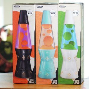 Candle Light Lava Lamp New In Box | White Base | Blue and Green Lava